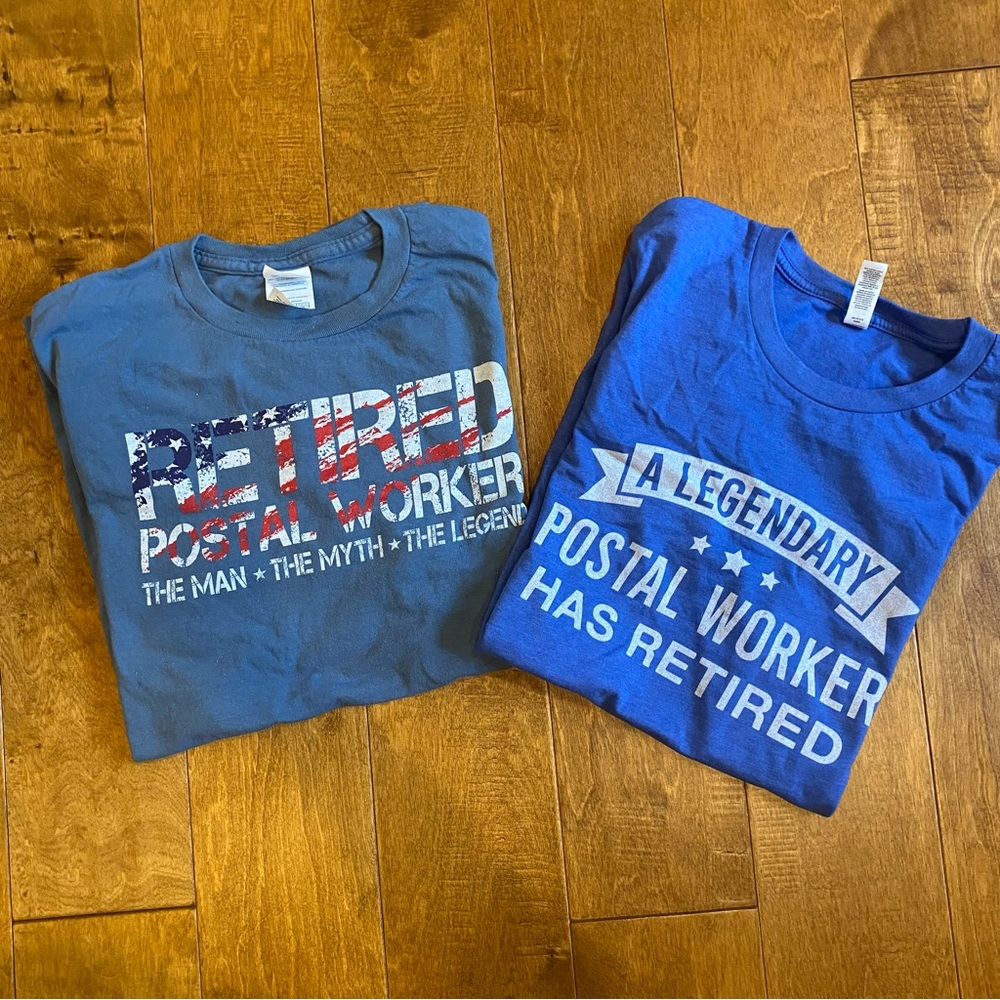 NWOT Postal Worker Retirement T-Shirt Set